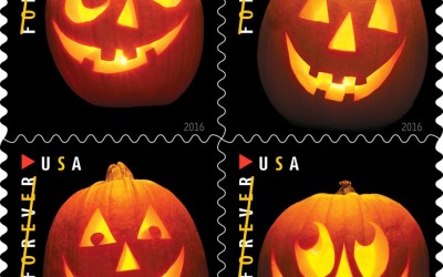Get into the Early Halloween Spirit with These USPS Jack-O’-Lantern Stamps!