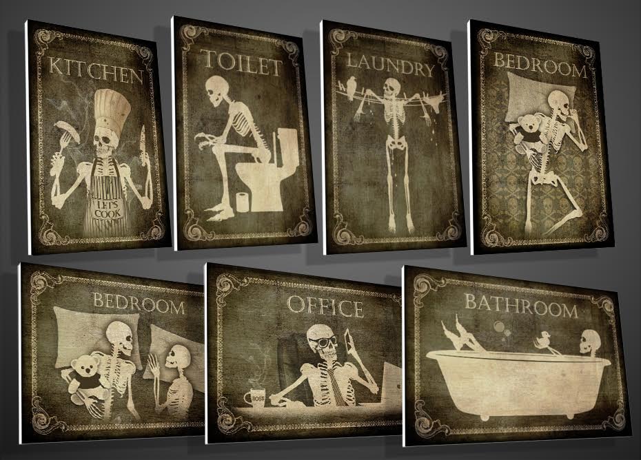 Decorate Your Home with Gothic Style Skeleton Door Signs by Rany Atlan!